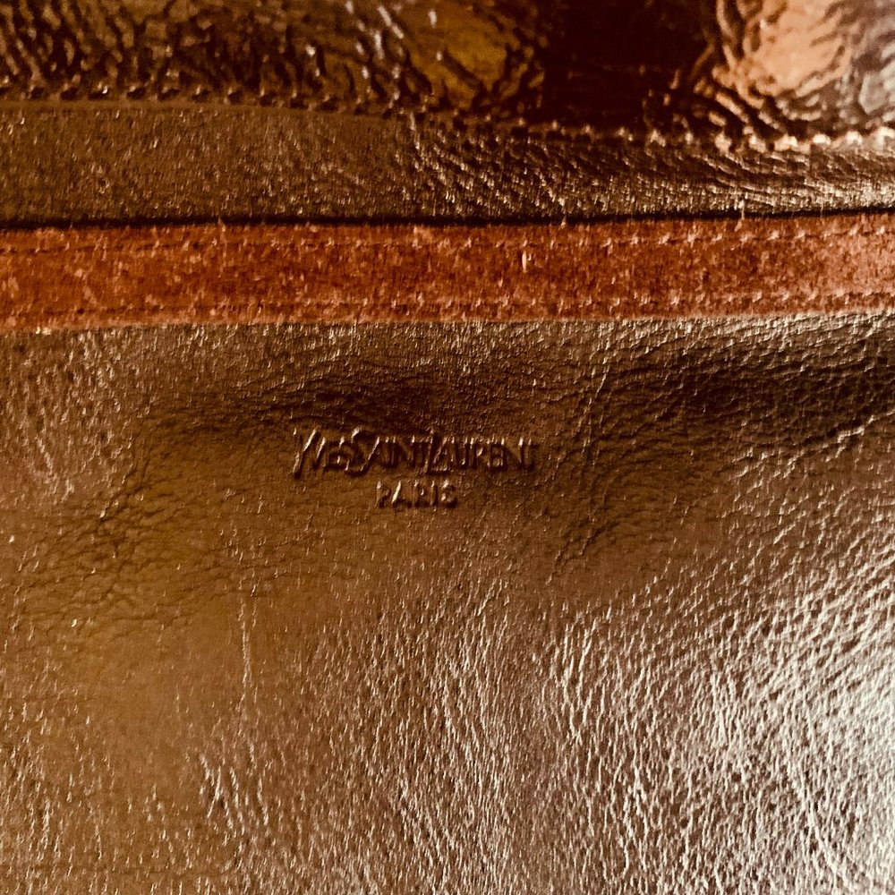 YVES SAINT LAURENT YSL SEVERINE LEATHER TOTE W DUST BAG MADE IN ITALY - Picture 8 of 16